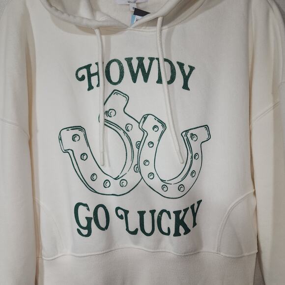Howdy white Hoodie crop top women's Small Grayson/threads - Picture 2 of 8